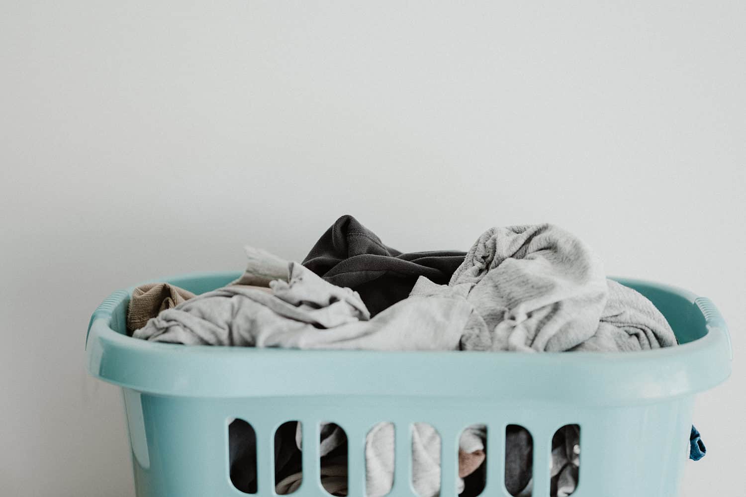 Clean laundry basket for home hygiene and organisation.